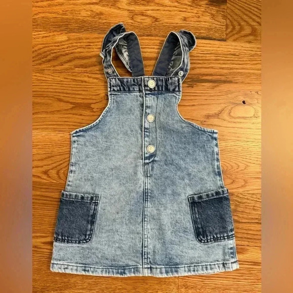 H&M Toddler Girl Denim Overall Dress Size 18M - Picture 1 of 4